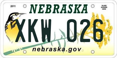 NE license plate XKW026