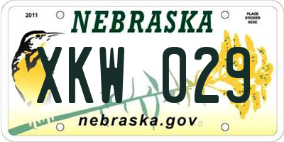 NE license plate XKW029