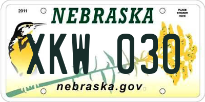 NE license plate XKW030