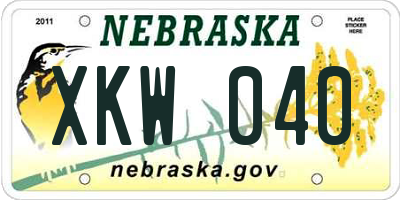 NE license plate XKW040
