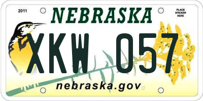 NE license plate XKW057
