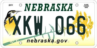 NE license plate XKW066