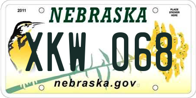 NE license plate XKW068