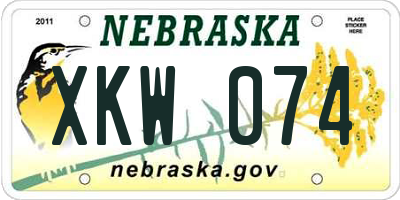 NE license plate XKW074