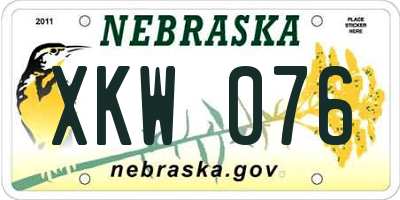 NE license plate XKW076
