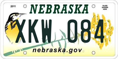 NE license plate XKW084
