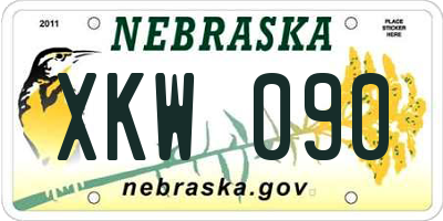 NE license plate XKW090