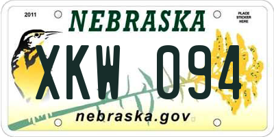 NE license plate XKW094