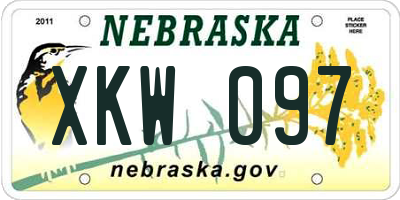 NE license plate XKW097