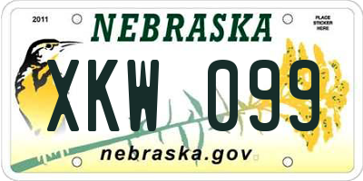 NE license plate XKW099