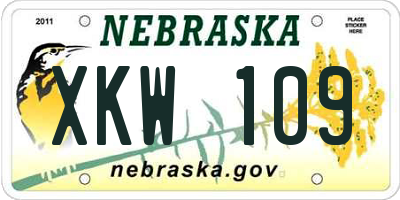 NE license plate XKW109