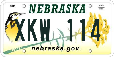 NE license plate XKW114