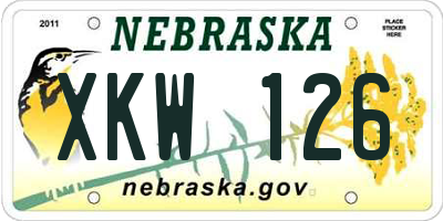 NE license plate XKW126