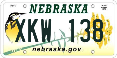 NE license plate XKW138