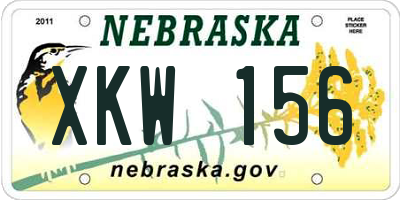 NE license plate XKW156