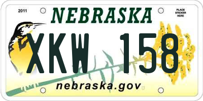 NE license plate XKW158