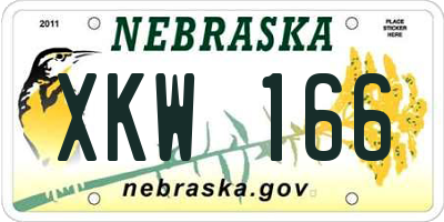 NE license plate XKW166