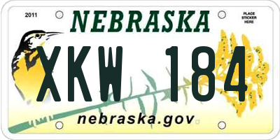 NE license plate XKW184