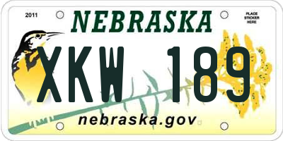 NE license plate XKW189