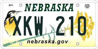 NE license plate XKW210