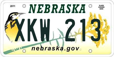NE license plate XKW213