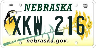 NE license plate XKW216
