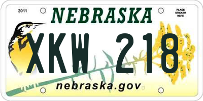 NE license plate XKW218
