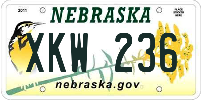 NE license plate XKW236