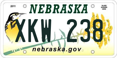NE license plate XKW238