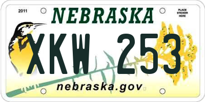 NE license plate XKW253