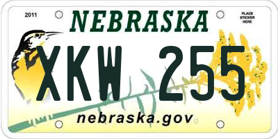 NE license plate XKW255