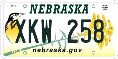NE license plate XKW258