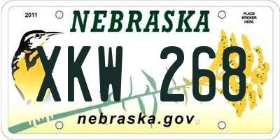 NE license plate XKW268