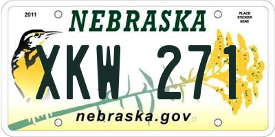 NE license plate XKW271