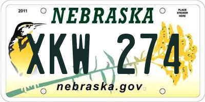 NE license plate XKW274