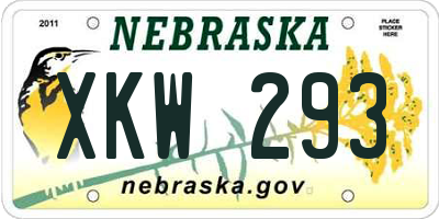 NE license plate XKW293