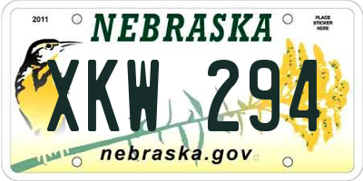 NE license plate XKW294