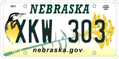 NE license plate XKW303