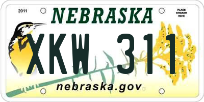 NE license plate XKW311