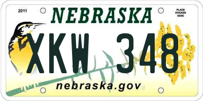 NE license plate XKW348