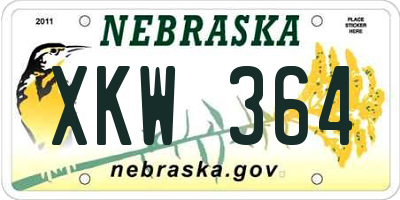 NE license plate XKW364