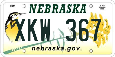 NE license plate XKW367