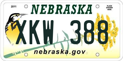 NE license plate XKW388