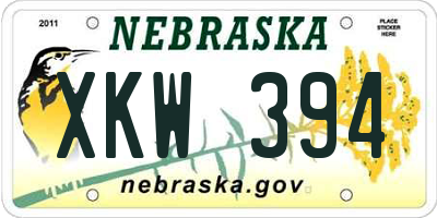 NE license plate XKW394