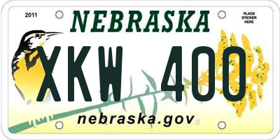 NE license plate XKW400