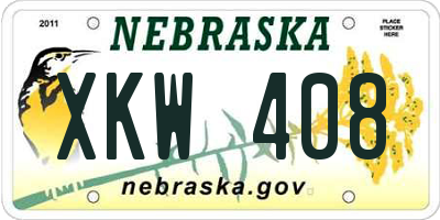NE license plate XKW408