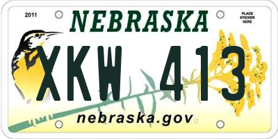 NE license plate XKW413
