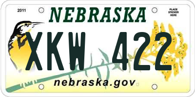NE license plate XKW422