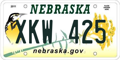 NE license plate XKW425