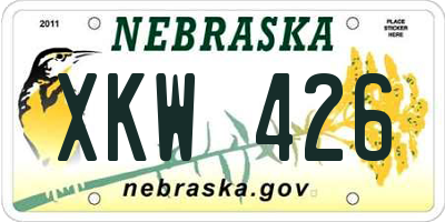 NE license plate XKW426